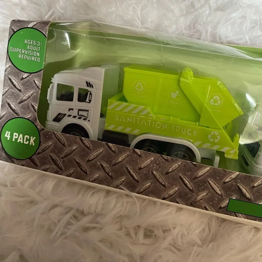 *NIB* My City Streets Clean Up Crew 4-Pack Friction Powered Sanitation Trucks